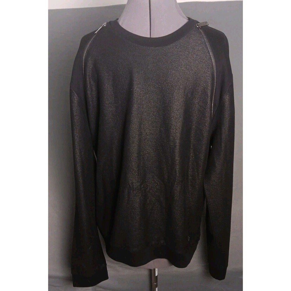 Versace Collection Men's Sweatshirt Black Zipper Shoulder Medusa Logo XXL